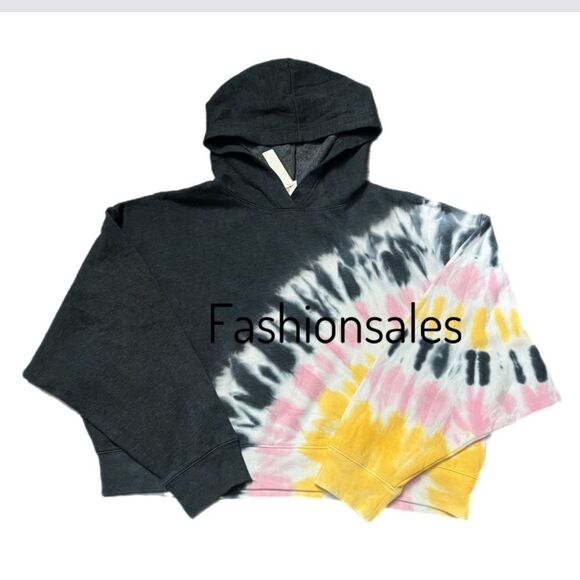 Victorias Secret Pink Everyday Cropped Fleece Hoodie multicolor tie dye XLarge… - Picture 1 of 2